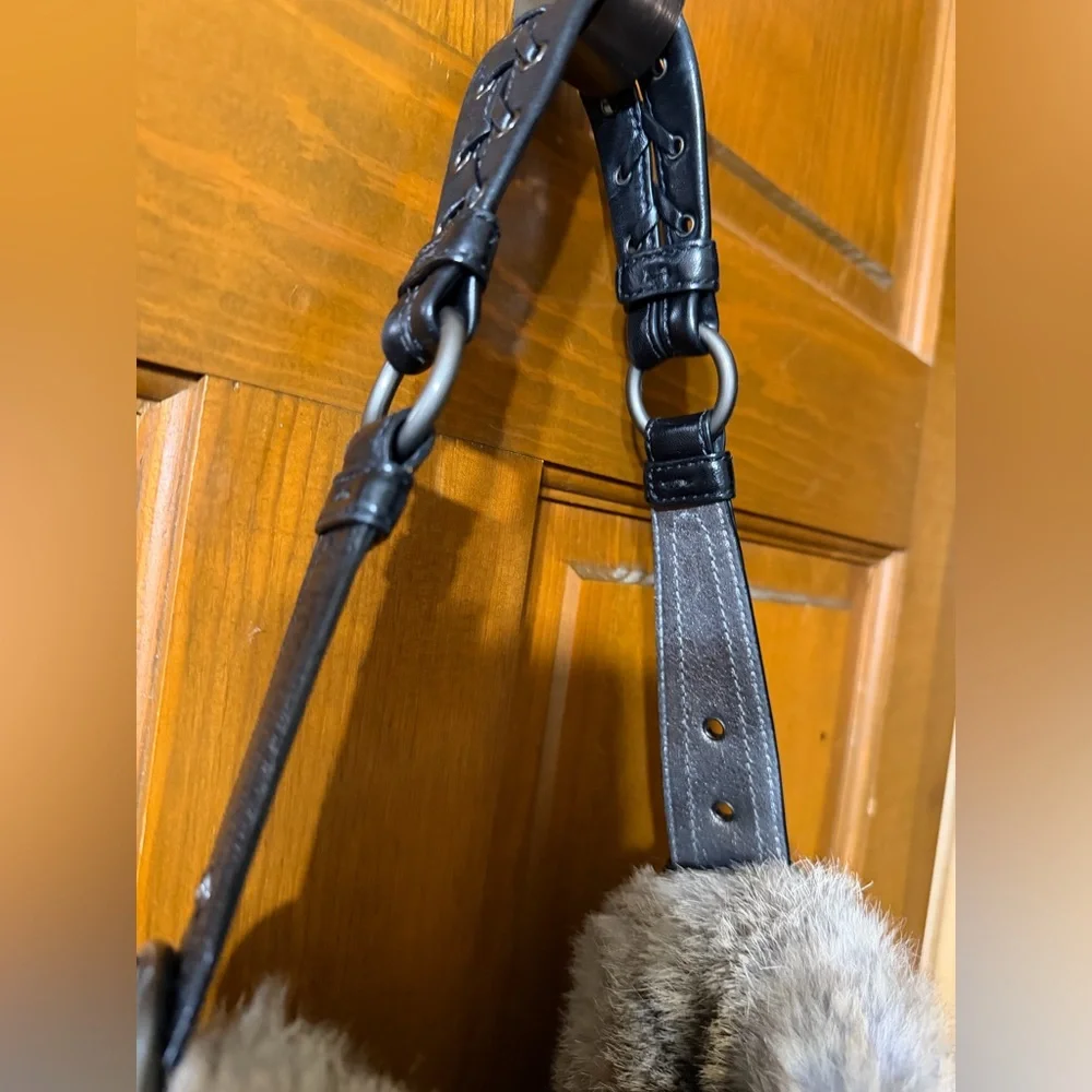 Vintage Coach Soho Quilted Rabbit Fur Hobo Y2K - Picture 5 of 15